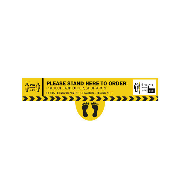 Thumbnail: Social Distancing Indoor Floor Stickers, Order Here Line with Feet, Anti Slip