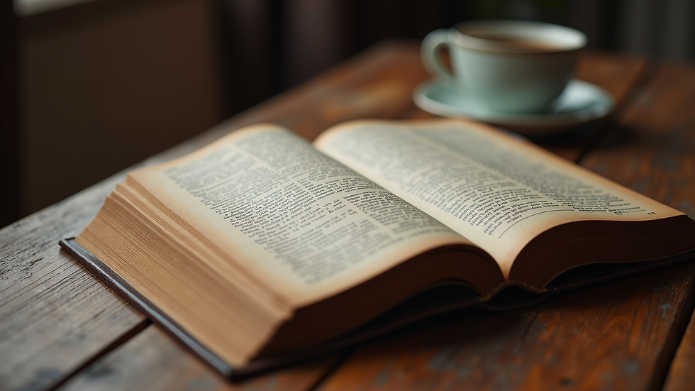 Close-up view of a dream interpretation book open on a wooden table