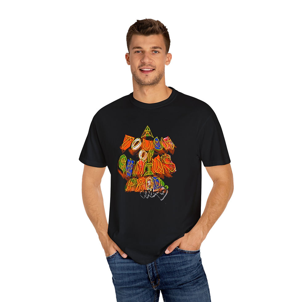 Thumbnail: A Touch of Genius Garment-Dyed Unisex T-Shirt - Artistic Casual Wear