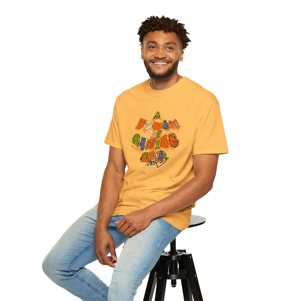 Thumbnail: A Touch of Genius Garment-Dyed Unisex T-Shirt - Artistic Casual Wear