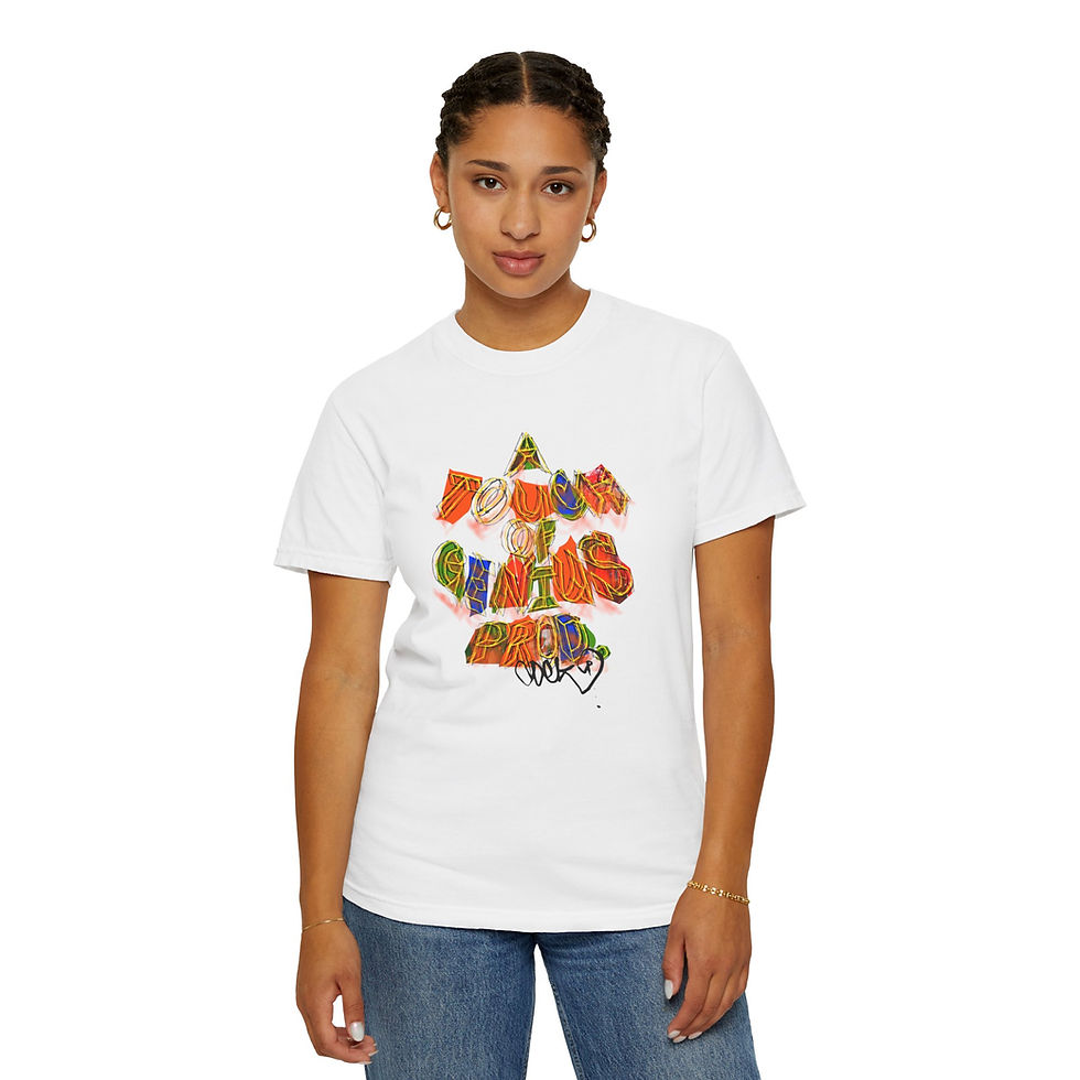 Thumbnail: A Touch of Genius Garment-Dyed Unisex T-Shirt - Artistic Casual Wear