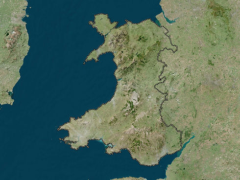 Satelite image of Wales from above