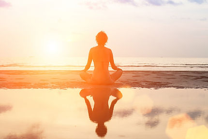 Meditation of client reaching inner peace after working with Kari Hilborn Coaching