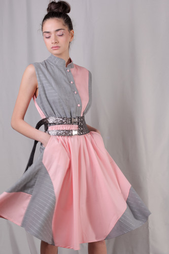 Dress Pink Gray Dress Pink Gray