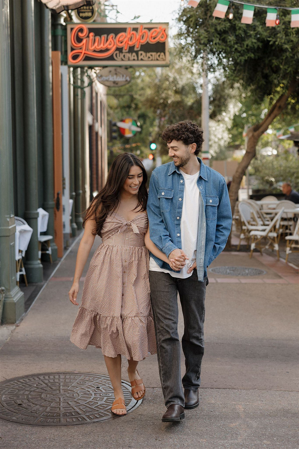 Strolling the streets of Downtown SLO for engagement photos by MacKenzie Rana Photography