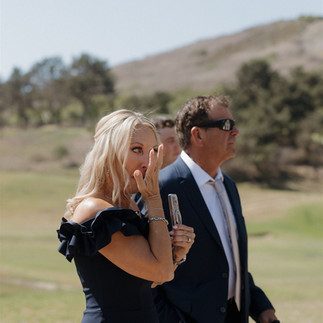 Mother of Groom emotional moment Family duringFirst Look at Glen Annie Golf Course Wedding by Santa Barbara Photographer Mackenzie Rana