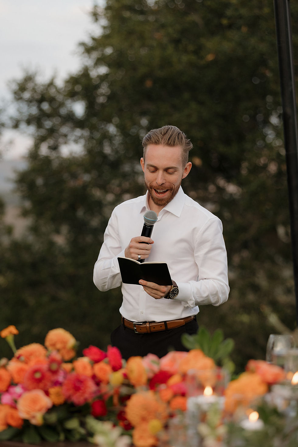 Groomsmen speech Candid wedding photography at The Casitas Estate by San Luis Obispo Wedding Photographer
