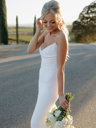 Bride at Golden Hour at Villa San Juliette Winery Wedding in Paso Robles