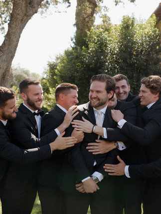 Groomsmen candid during at Villa San Juliette Wedding in Paso Robles