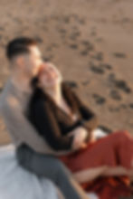 Intimate close-up of couple after proposal at Montaña de Oro