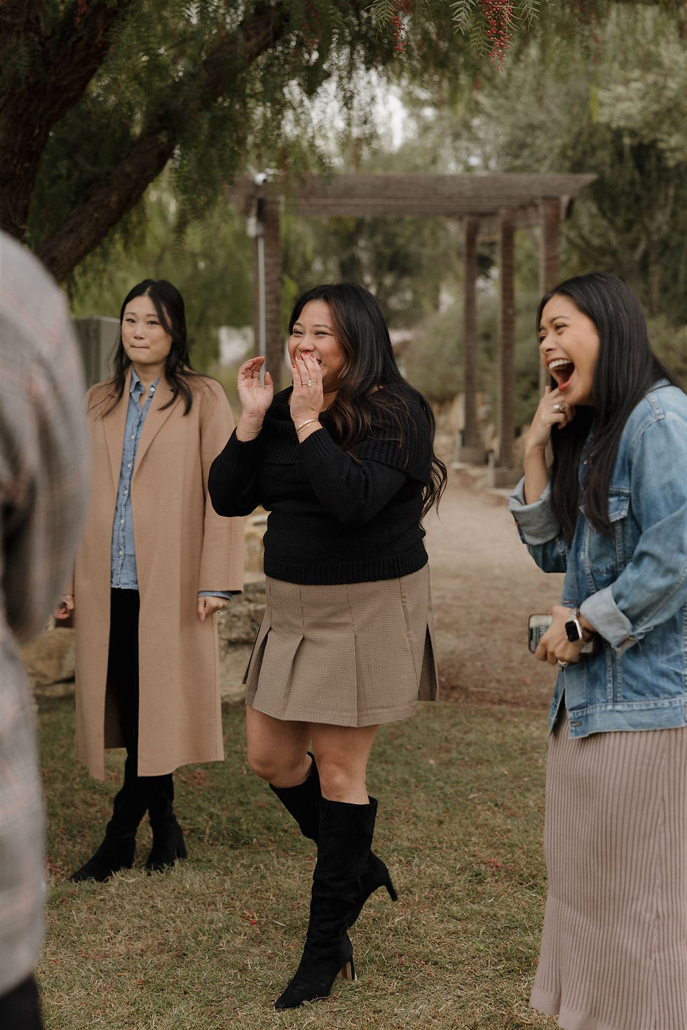Paso Robles engagement photographer capturing surprise proposal with friends by Proposal Photographer MacKenzie Rana Photography