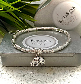 kat and star jewellery handmade sterling silver elephant bamboo bangle