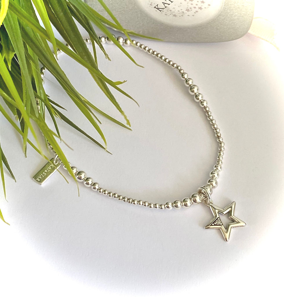 Silver Open Star Bijoux Willow Anklet