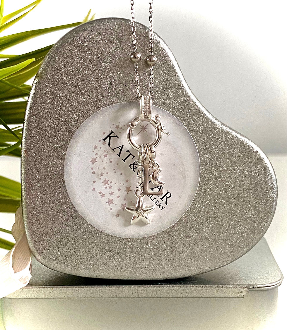 Kat & Star Jewellery Personalised moon and star bobble necklace
