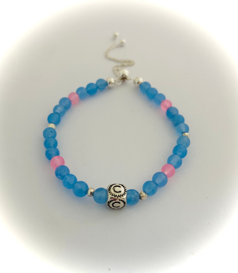 Sterling Silver & Calming Chalcedony Crystal Bracelet