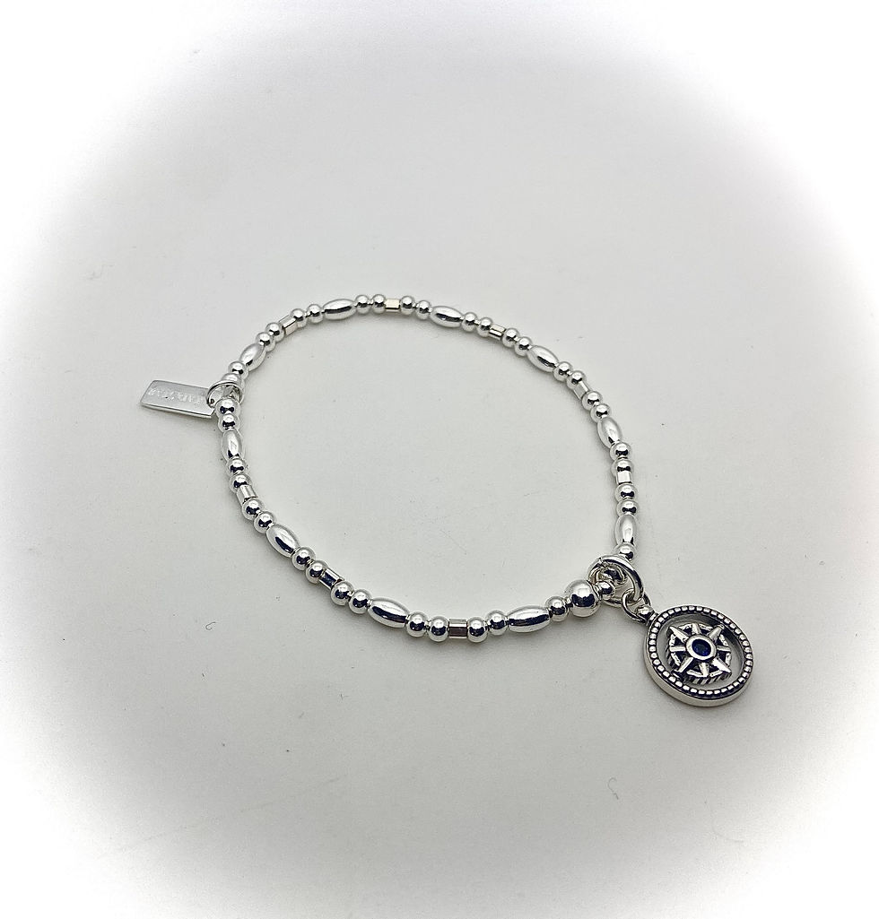 Thumbnail: 925 Sterling Silver Always Follow Your Heart Compass Bracelet