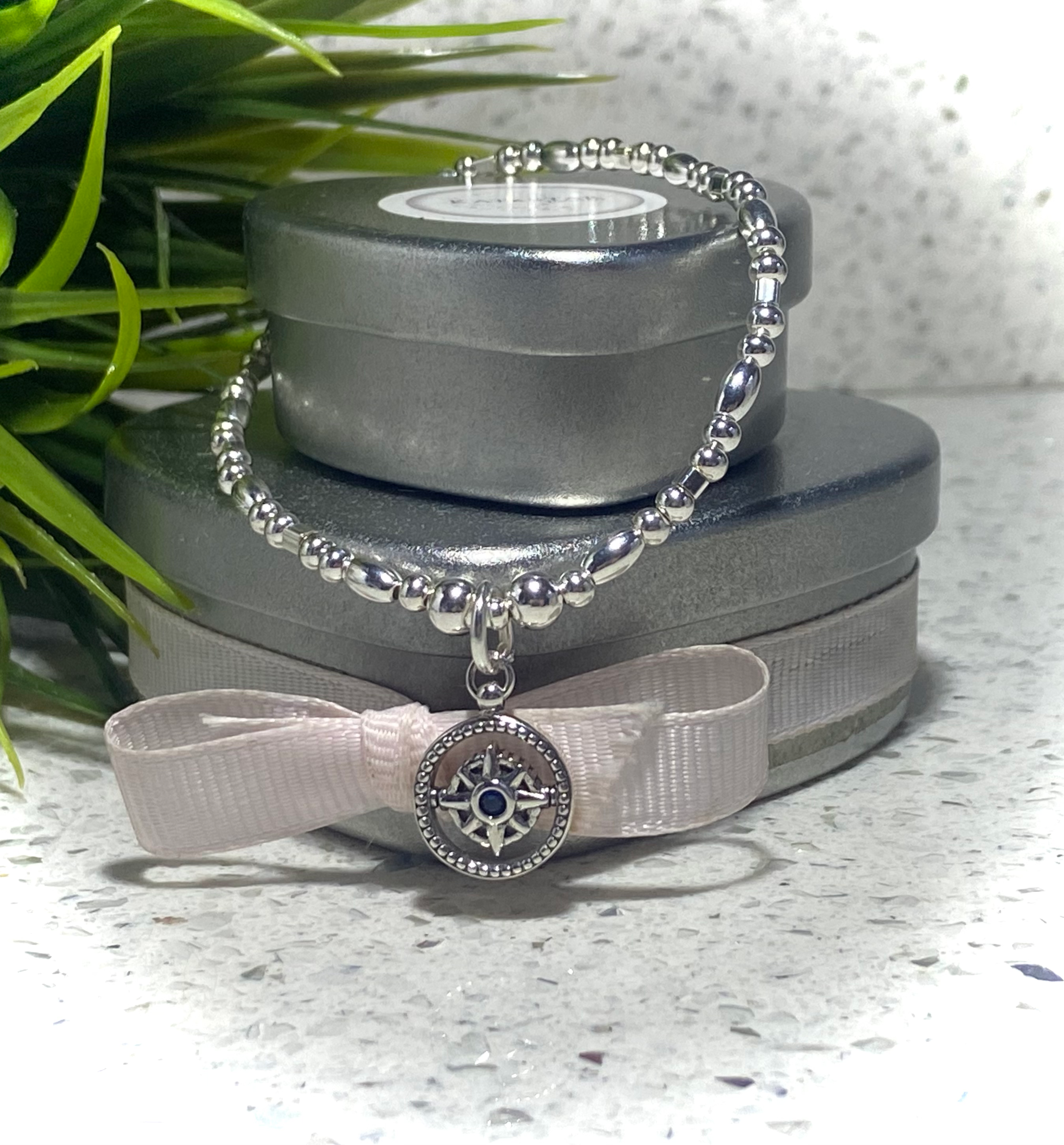 925 Sterling Silver Always Follow Your Heart Compass Bracelet