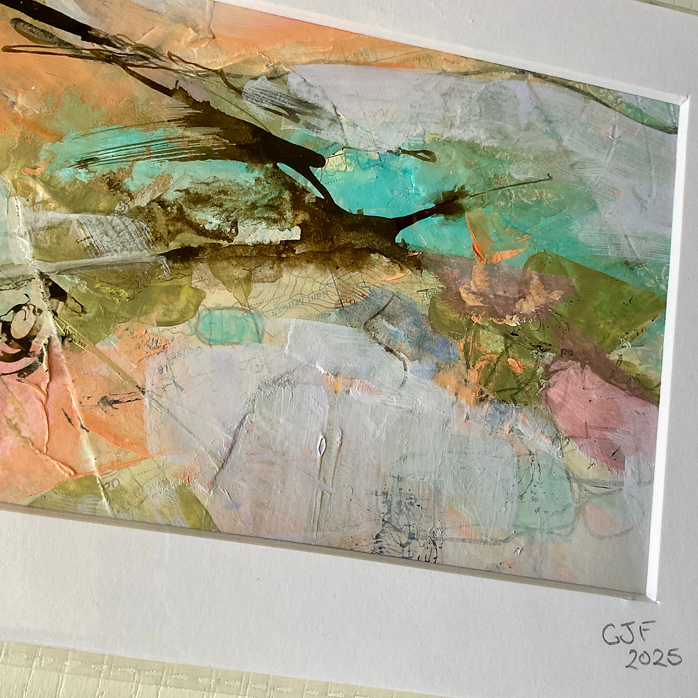 Thumbnail: "Soft Shapes" Original Mounted Welsh Landscape Painting on Paper