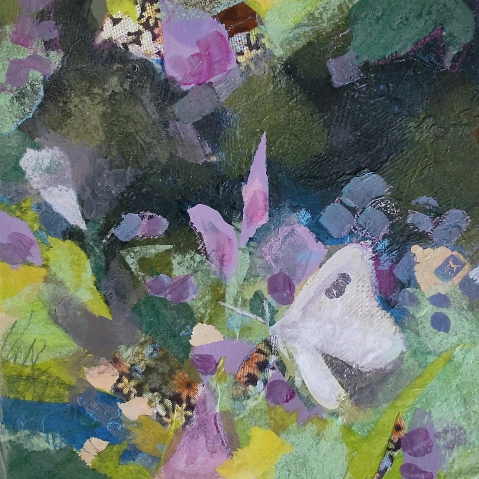 The Butterfly Garden Collage Painting
