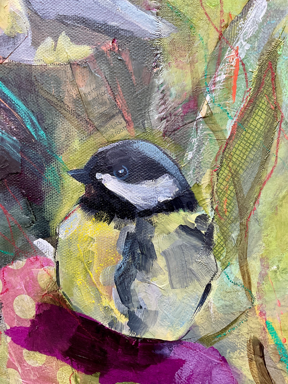 Thumbnail: Bird Collage Painting