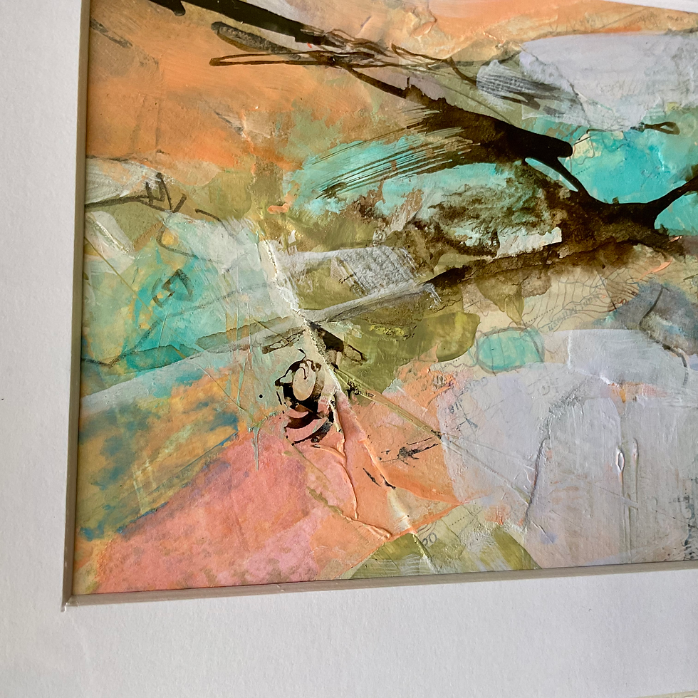 Thumbnail: "Soft Shapes" Original Mounted Welsh Landscape Painting on Paper