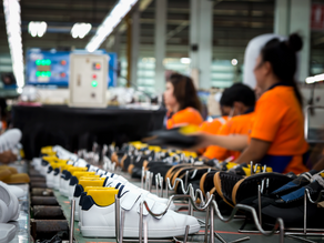 an assembly line in a factory
