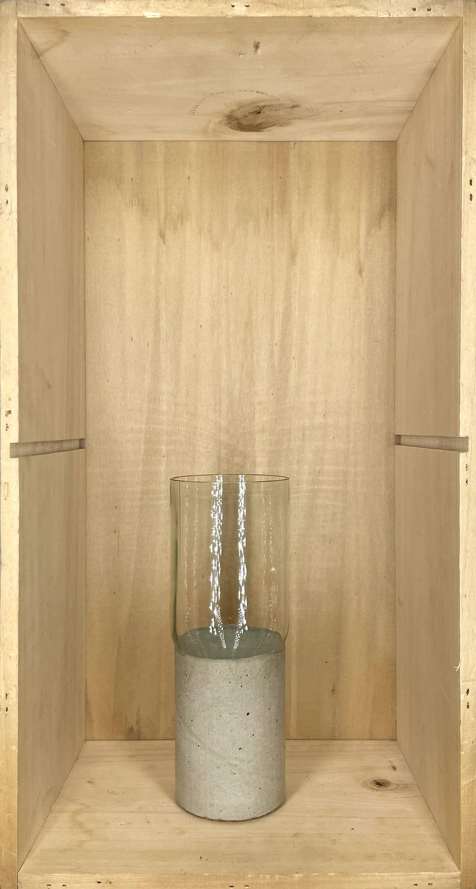 Beton-Flaschenvase / Windlicht Gr. M