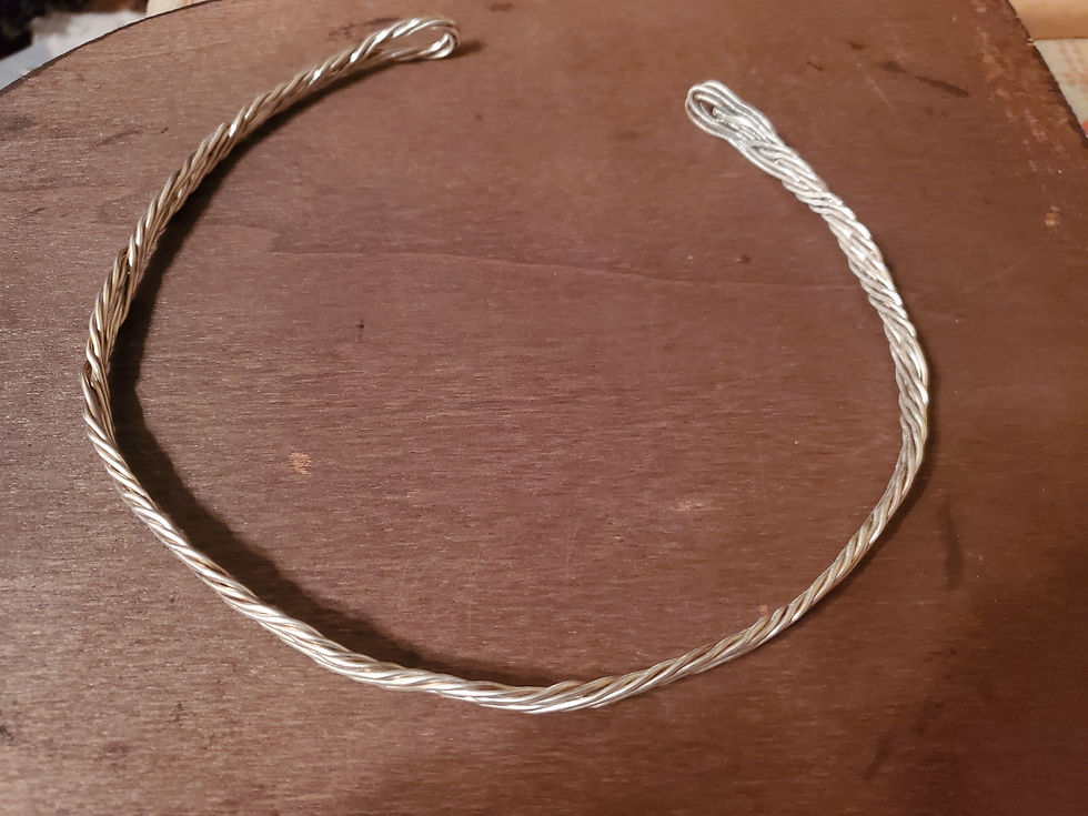 Thumbnail: 99.99% Fine Silver Double Helix Tensor Torc Choker Necklace