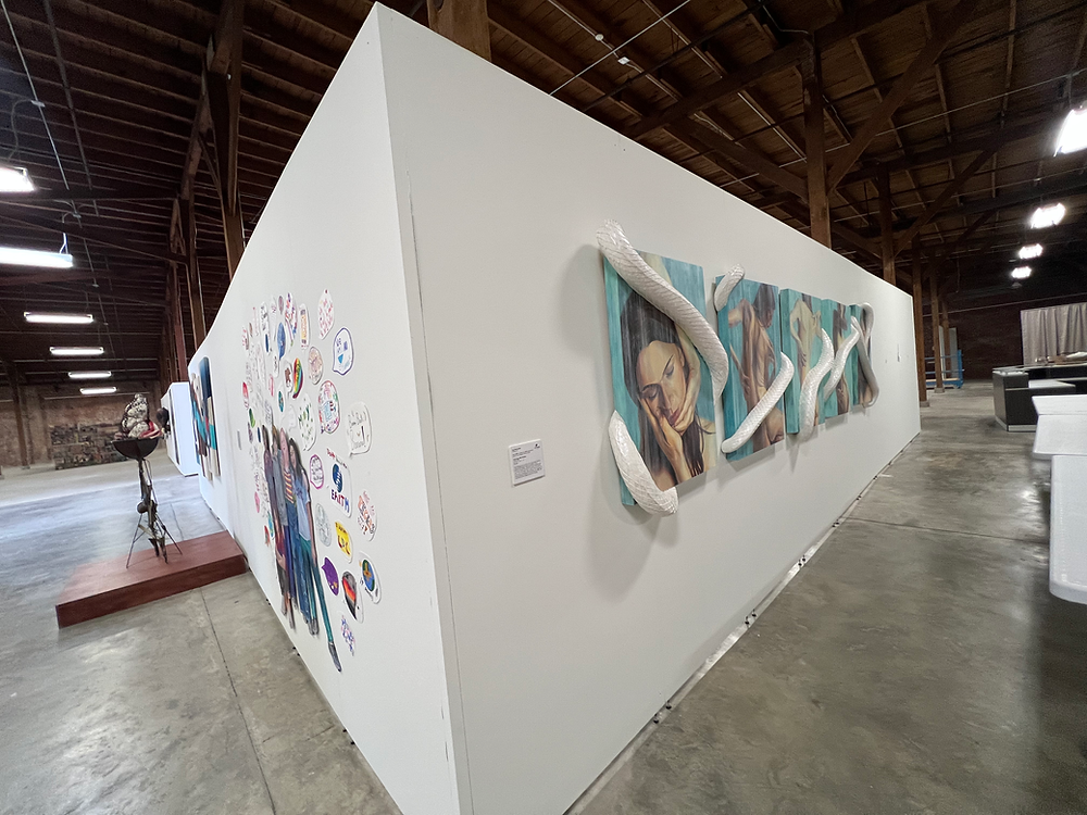 Interior walls installed to create an art gallery