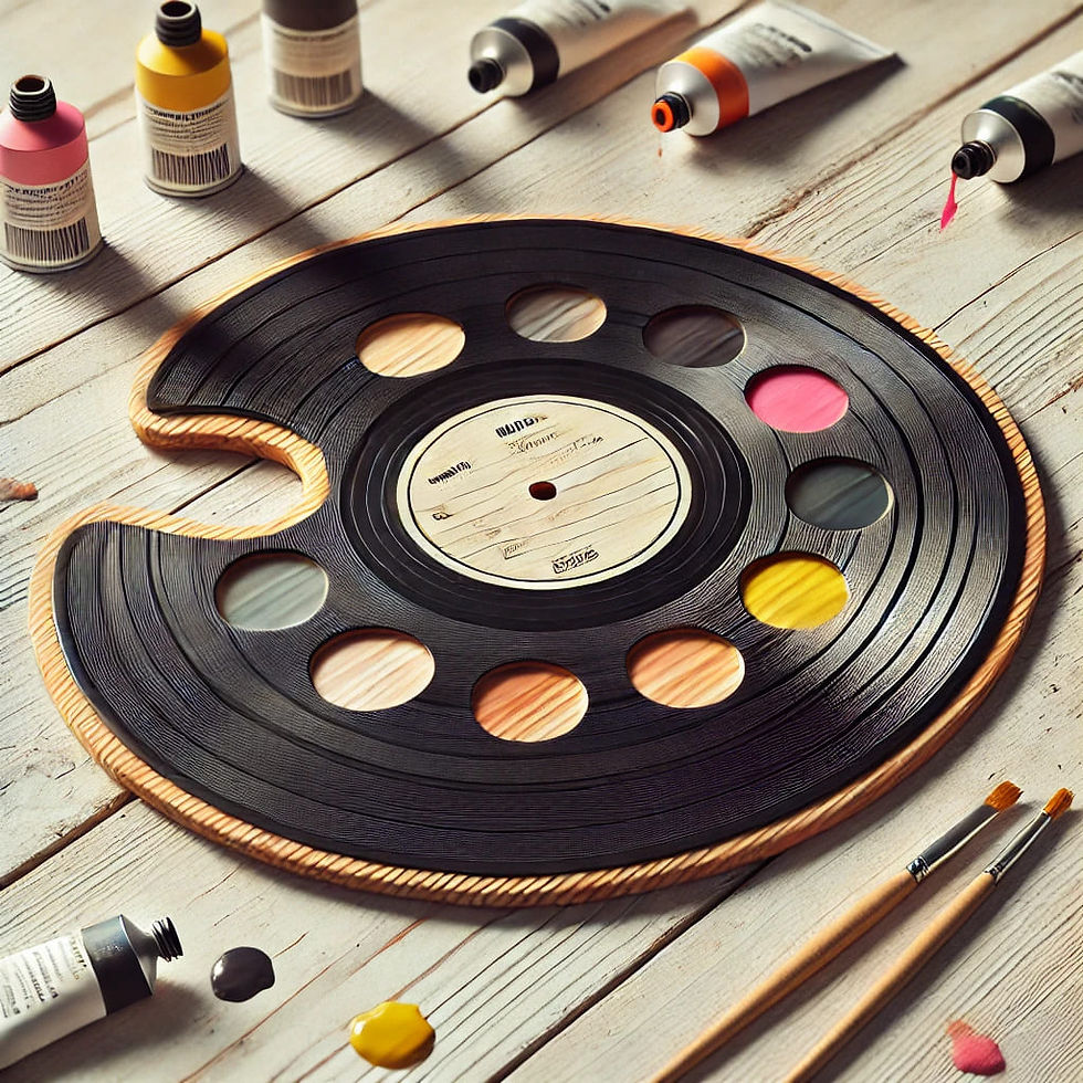 recycled record paint palette