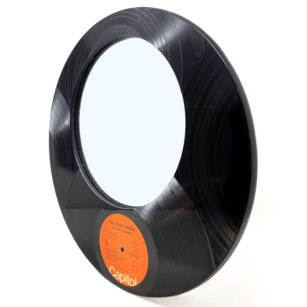 Mirror made from vinyl records