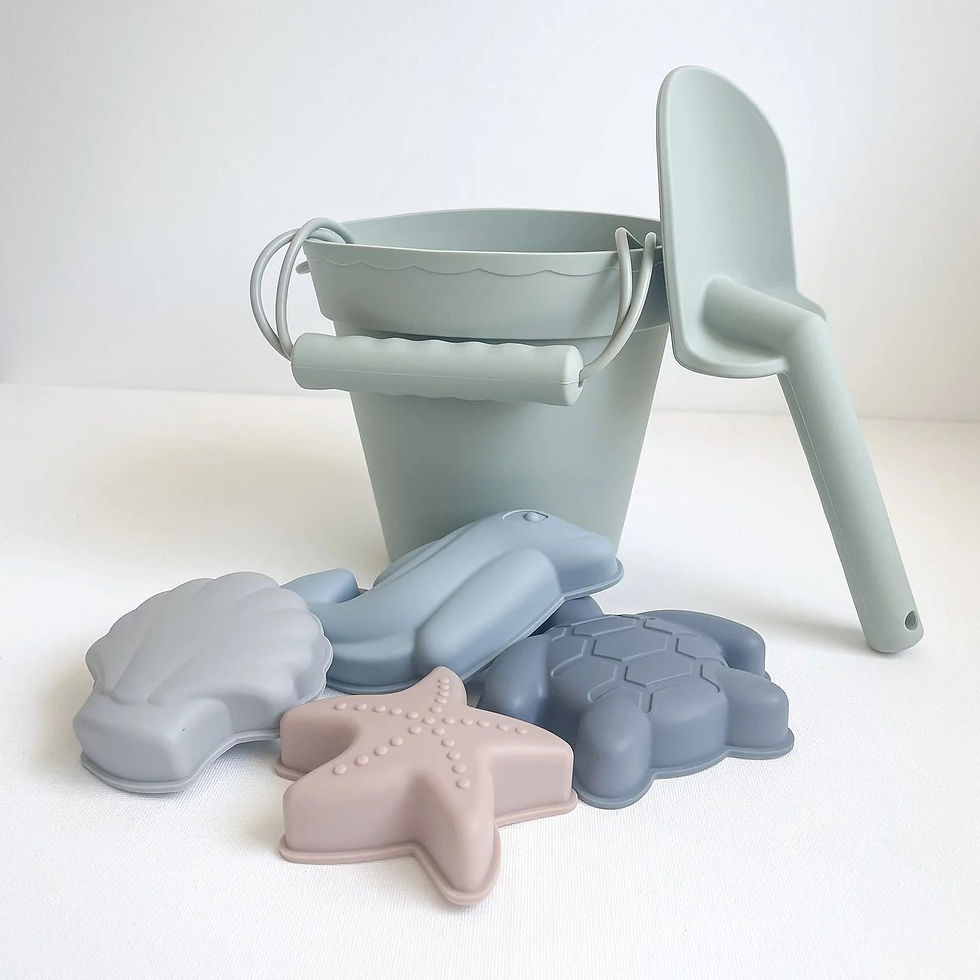 Thumbnail: Silicone Beach Set of 4 Sand Play Moulds - 2 Designs