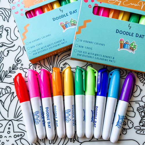 NEW Doodle Dat Set of 10 DryErase Markers Mini Markers Erda Ally