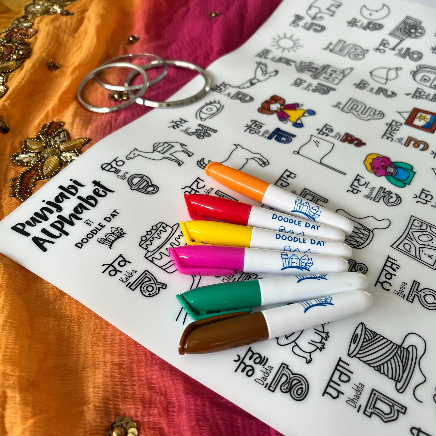 Large Colouring Mat -  Punjabi Alphabet