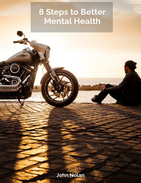 Man chilling out beside his motorbike