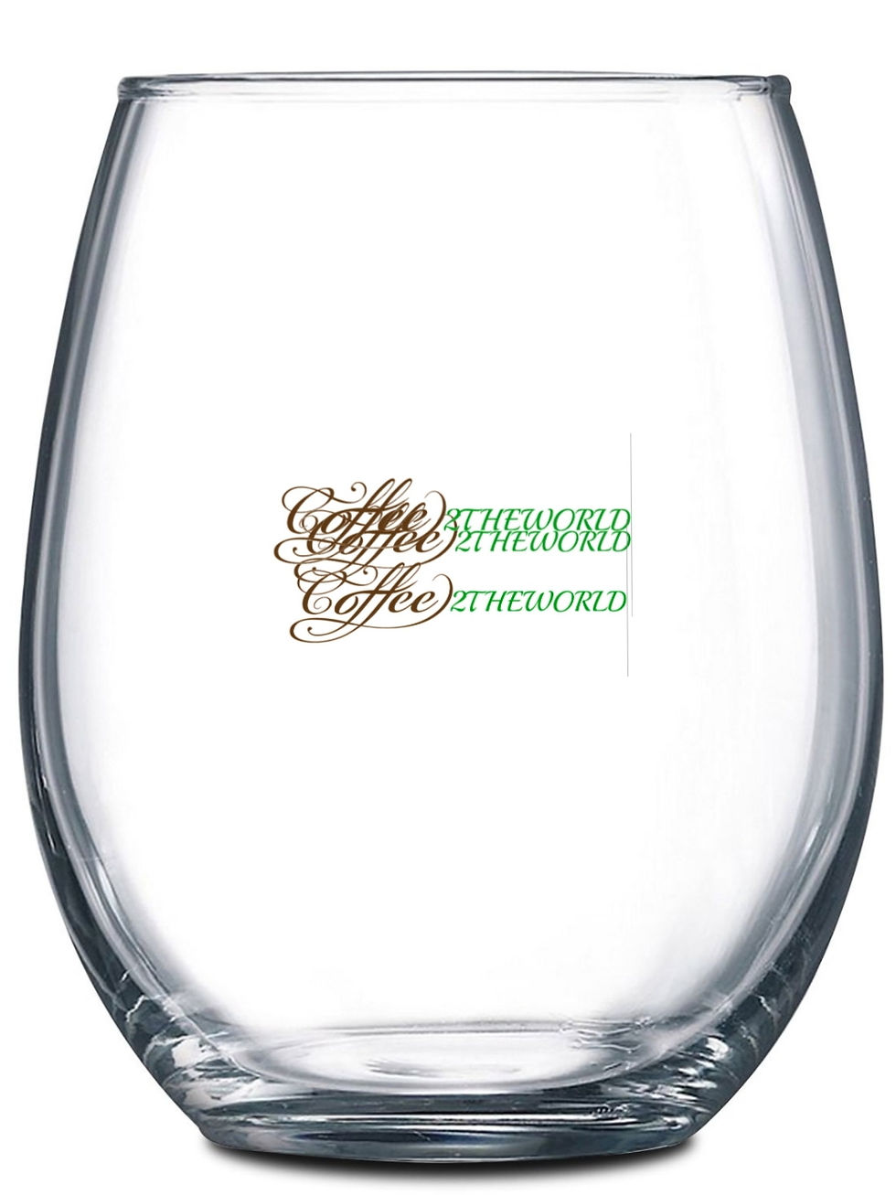 COFFEE2THEWORLD Stemless 2-Piece White Wine Glass Set