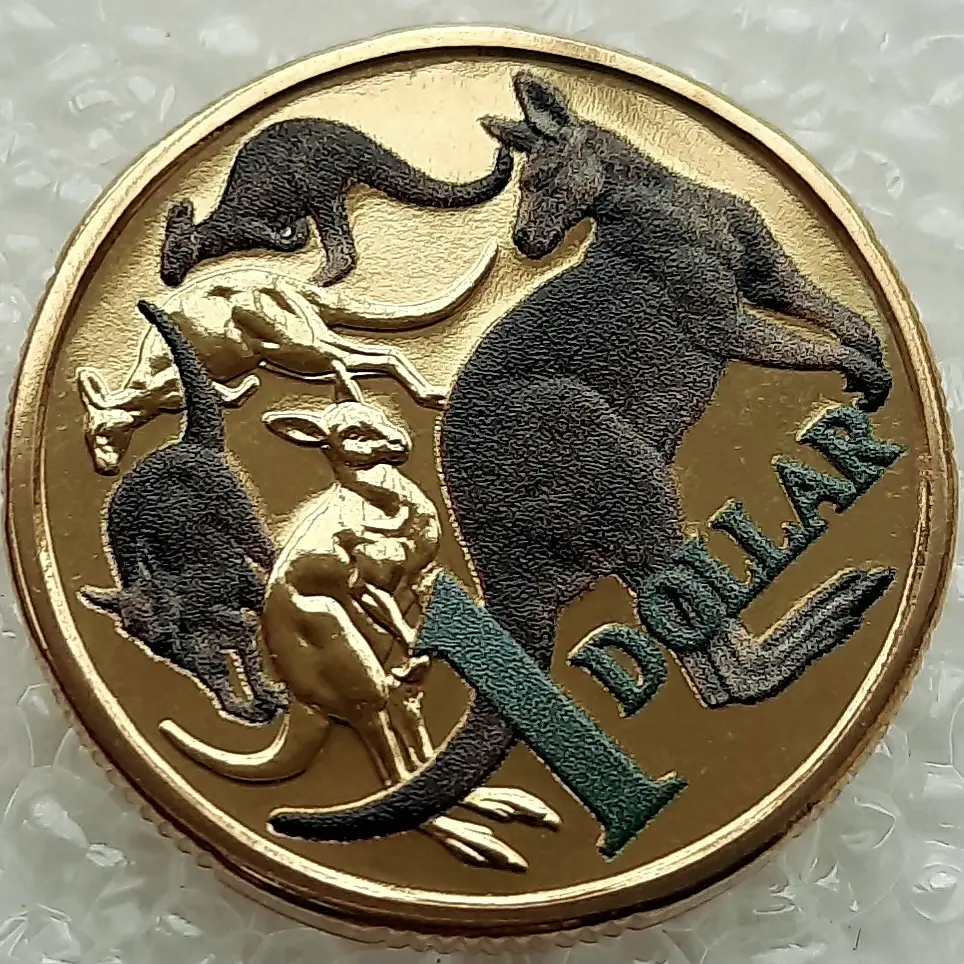 Thumbnail: Australia 1 dollar 2014 "Kangaroo 30th Anniversary Colour"
