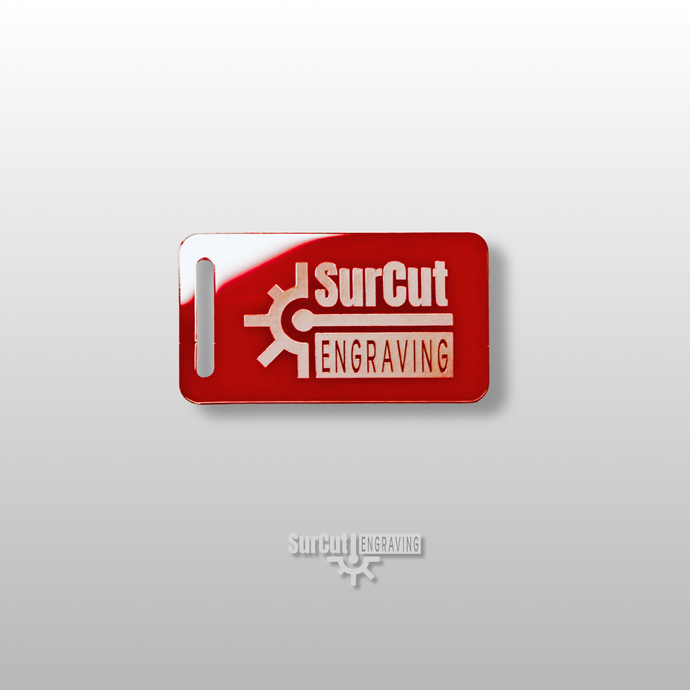 Red Custom Acrylic Laser-Cut Keyrings