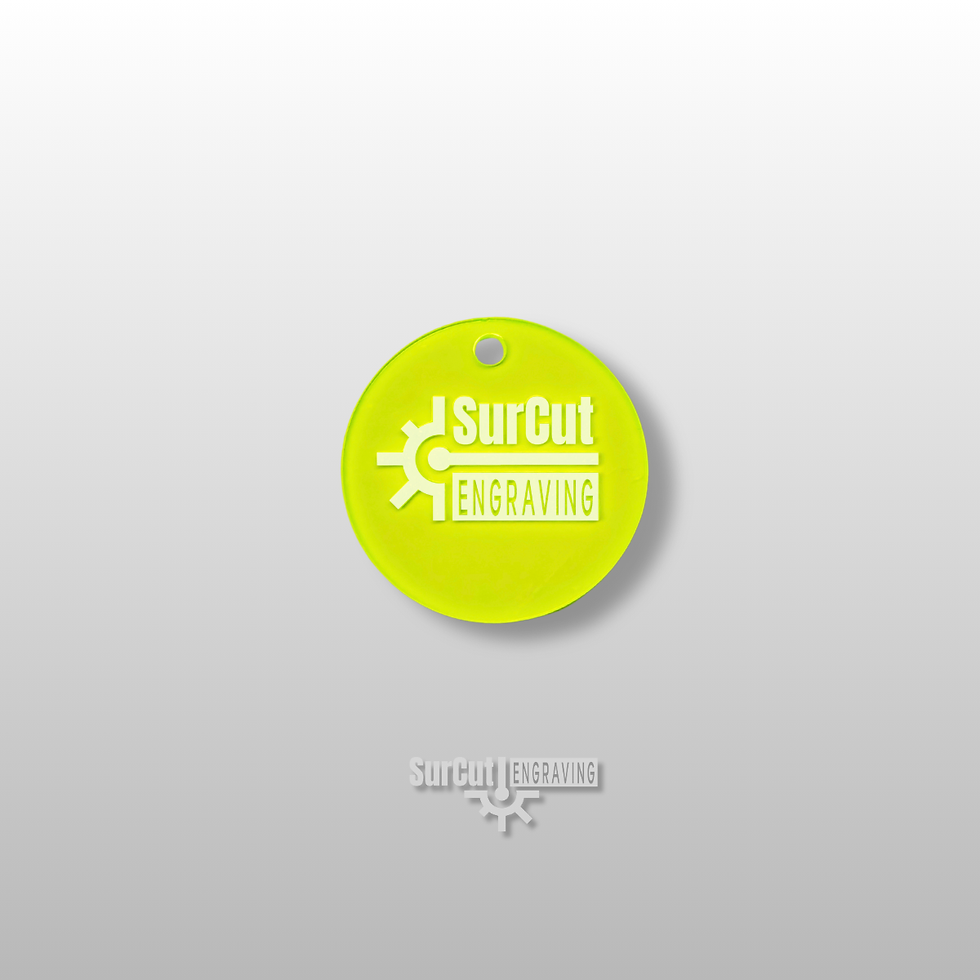 Light Green Translucent Custom Acrylic Laser-Cut Keyrings