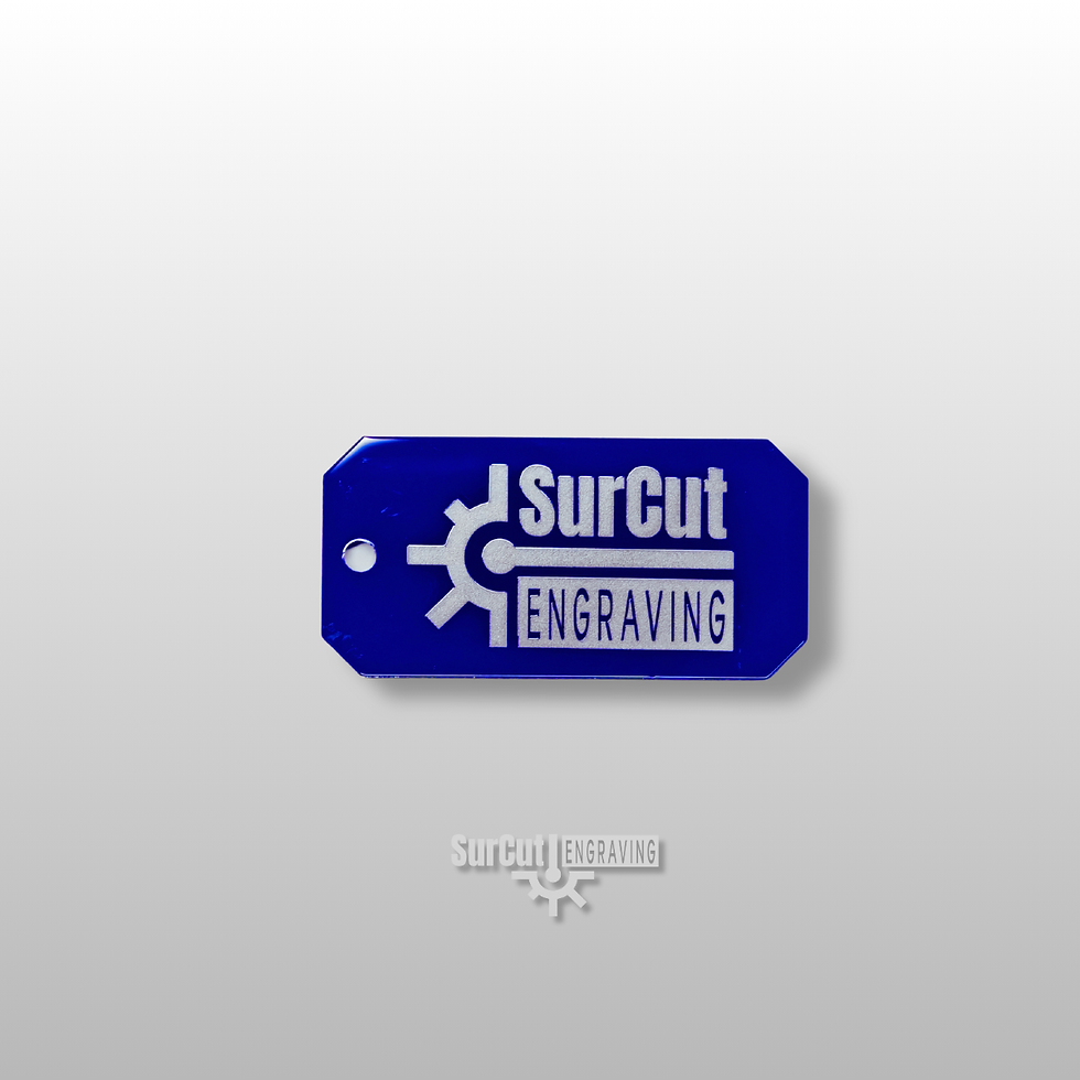 Blue Custom Acrylic Laser-Cut Keyrings