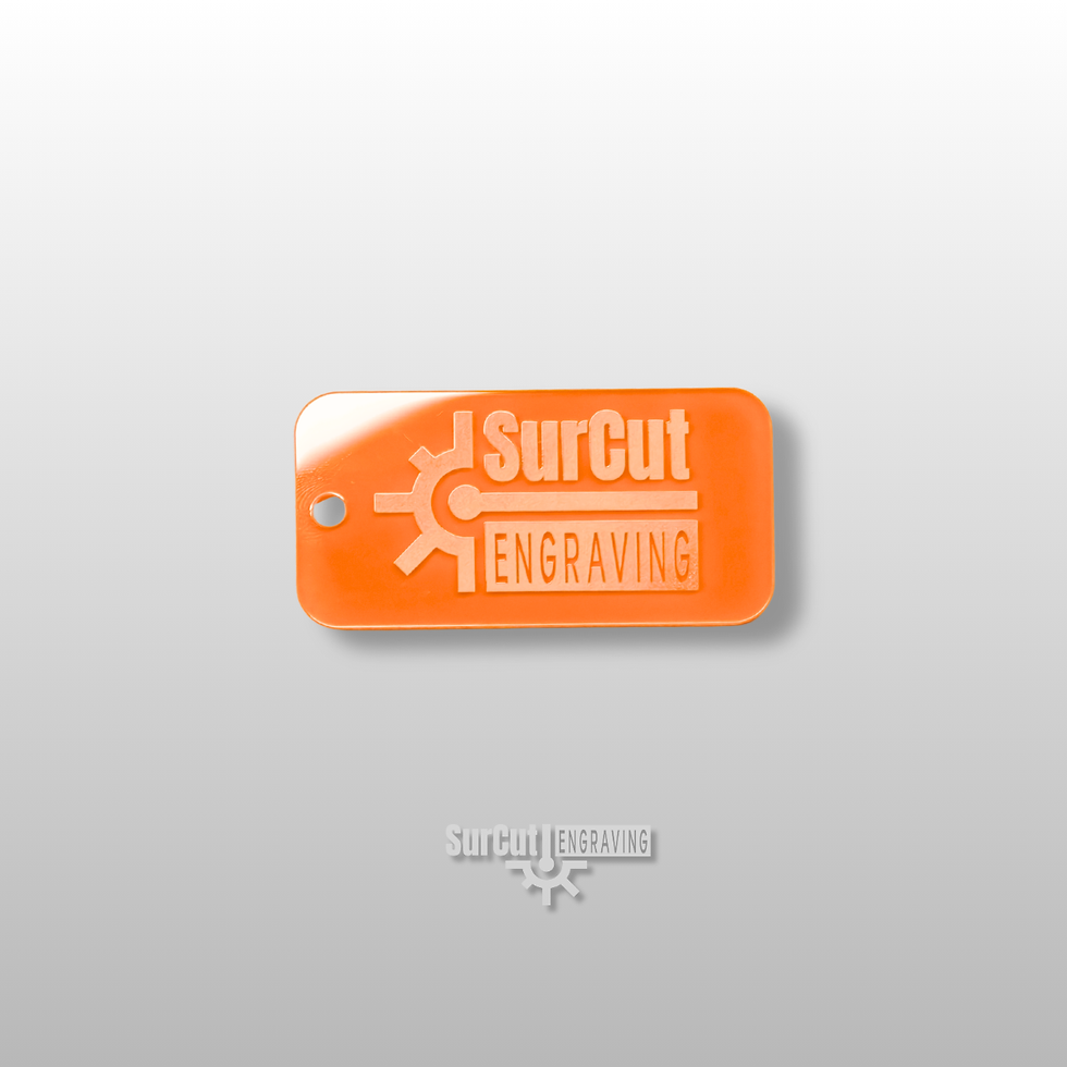Orange Translucent Custom Acrylic Laser-Cut Keyrings