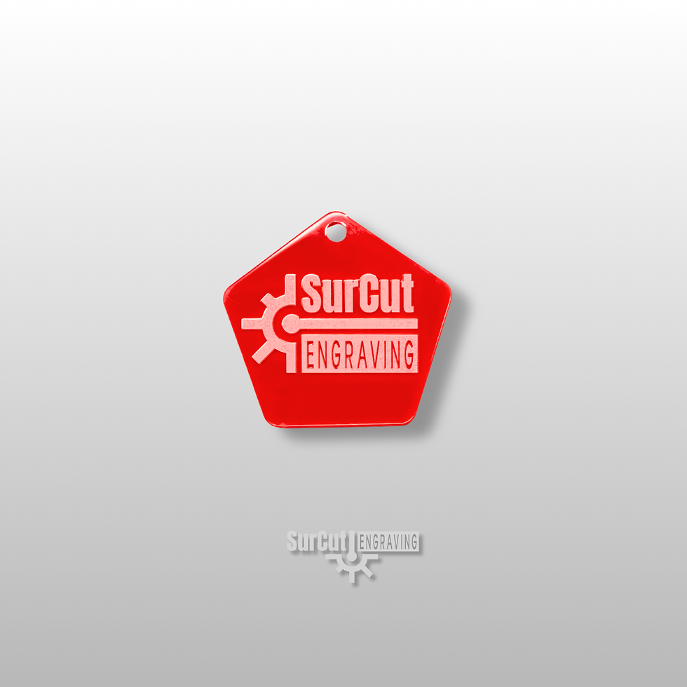 Red Translucent Custom Acrylic Laser-Cut Keyrings