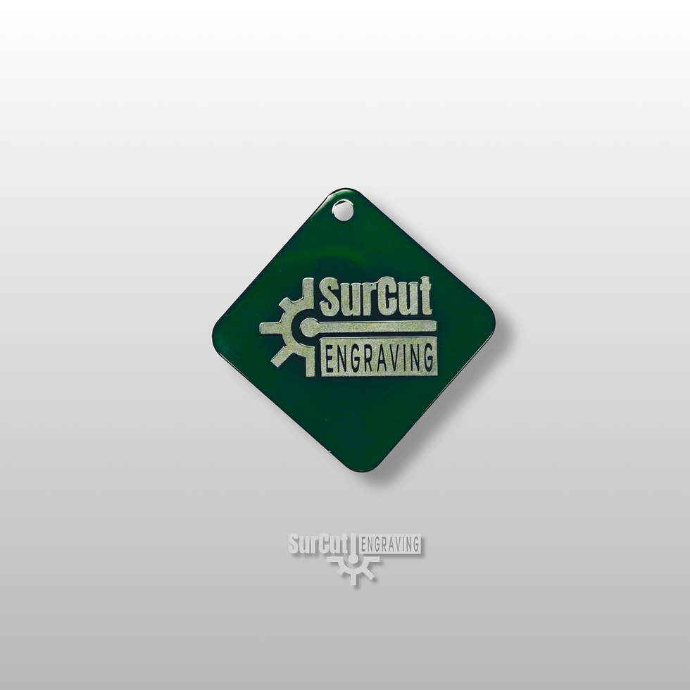 Dark Green Translucent Custom Acrylic Laser-Cut Keyrings