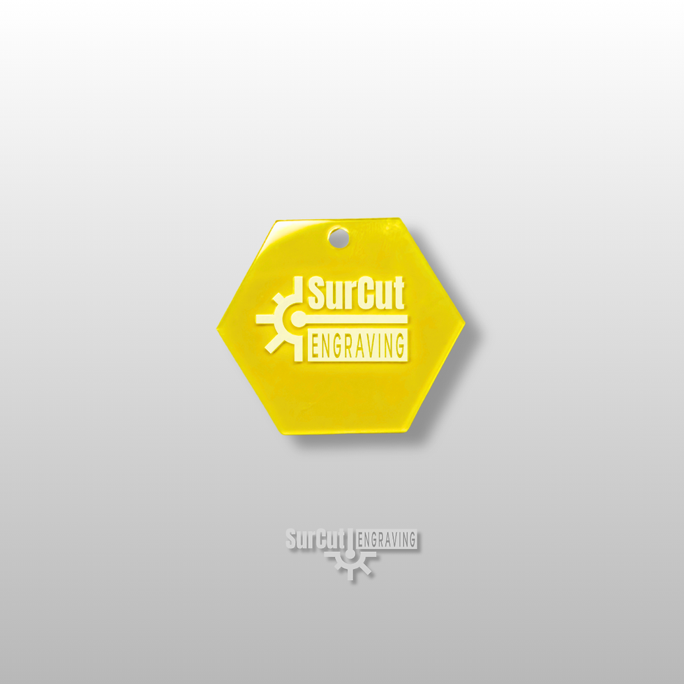 Yellow Translucent Custom Acrylic Laser-Cut Keyrings