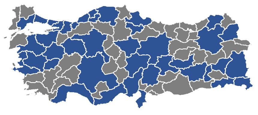 Sunko Proje'nin çalıştığı iller. Sunko Proje referansları. Sunko Proje'nin proje ürettiği iller. Türkiyede proje üretilen yerler