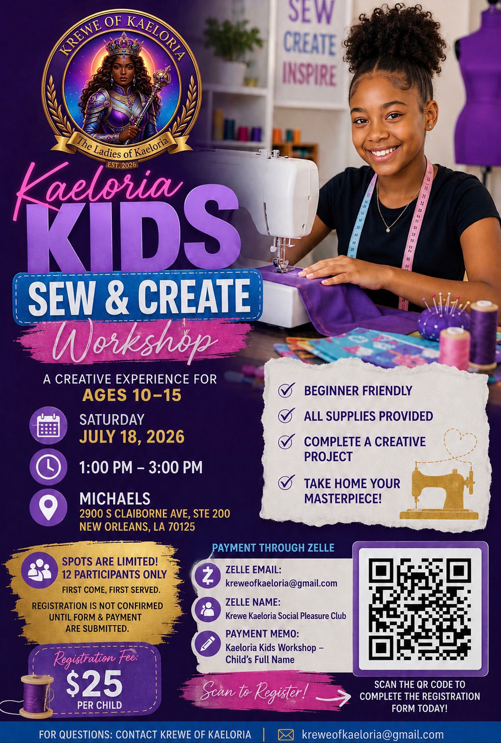 Kaeloria Kids Sew & Create Workshop