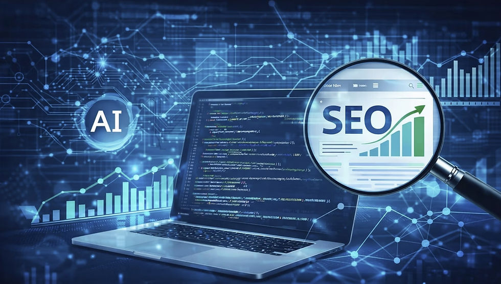 Análisis SEO con inteligencia artificial y visualización de datos digitales