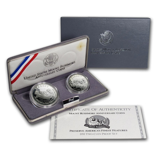 1991 Mt. Rushmore 2-Coin Set | Lake Superior Coins