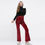 Thumbnail: Leopard print red flared trousers