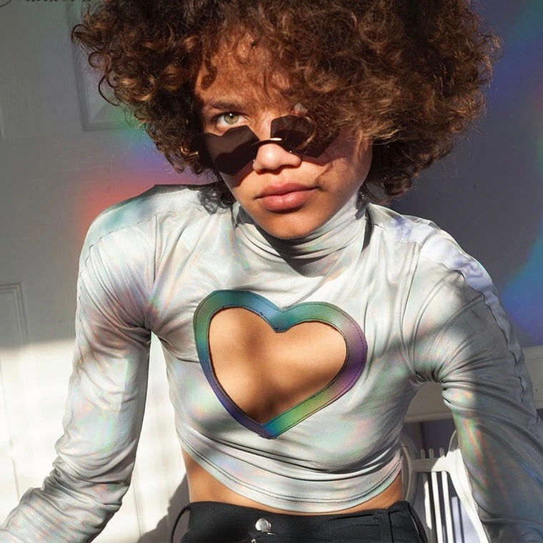 Thumbnail: Cut out heart crop top